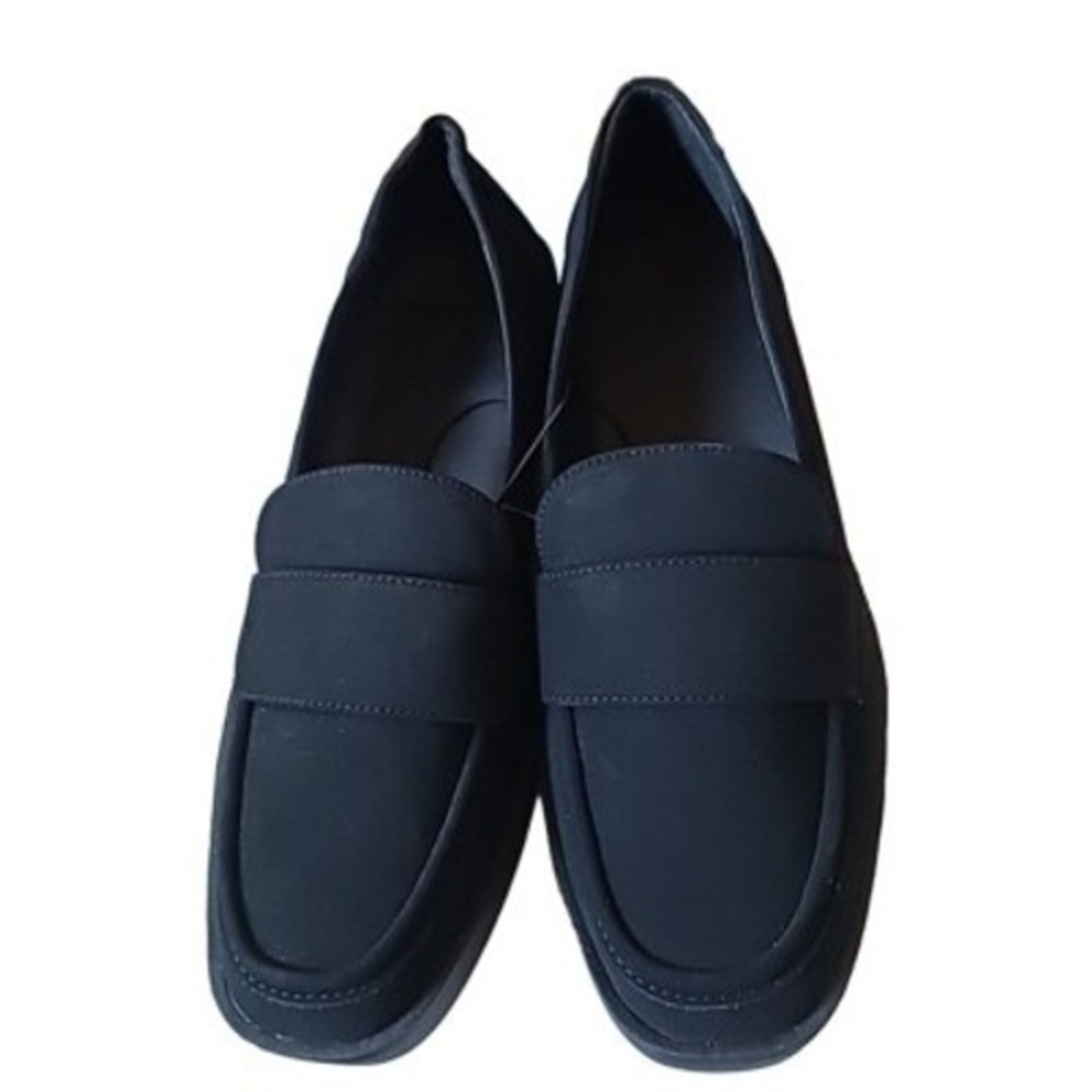 Aerosoles Black Loafers Platform Chunky Heel Classic Comfortable Shoes 7M‎